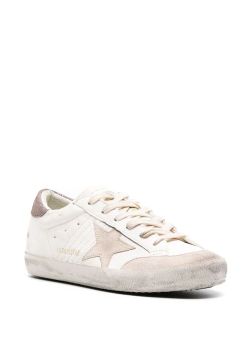 White/beige/dark purple calf leather sneaker Golden Goose | GWF00107F00535111704